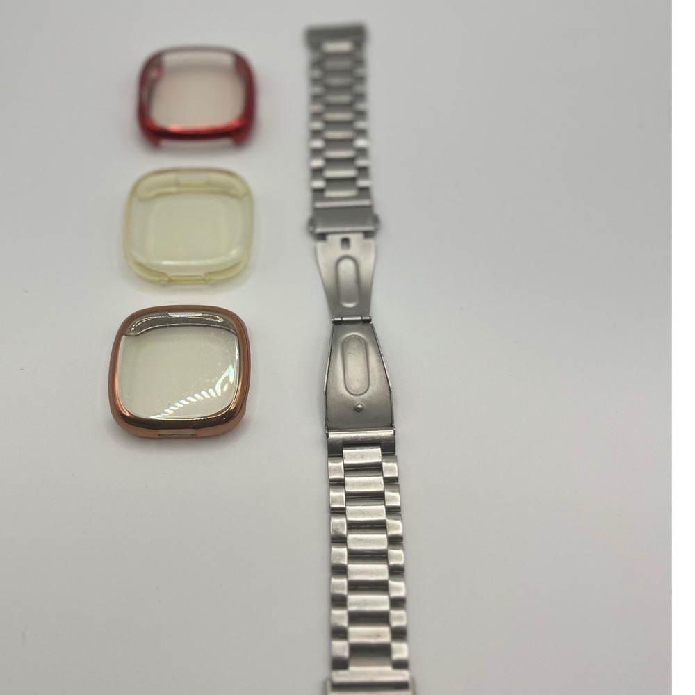 Unbranded Smartwatch Bands and Bumper Cases Set Silver Multi Color Good